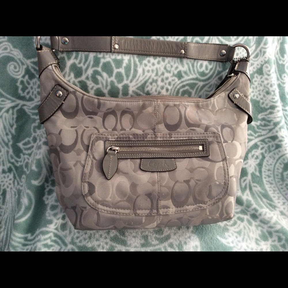 Gray Coach hobo style purse
